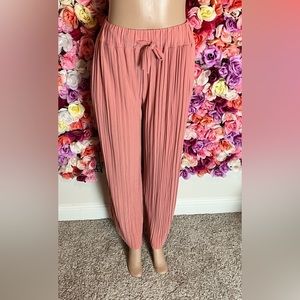 Peach Stretchy Wide Leg Pants
